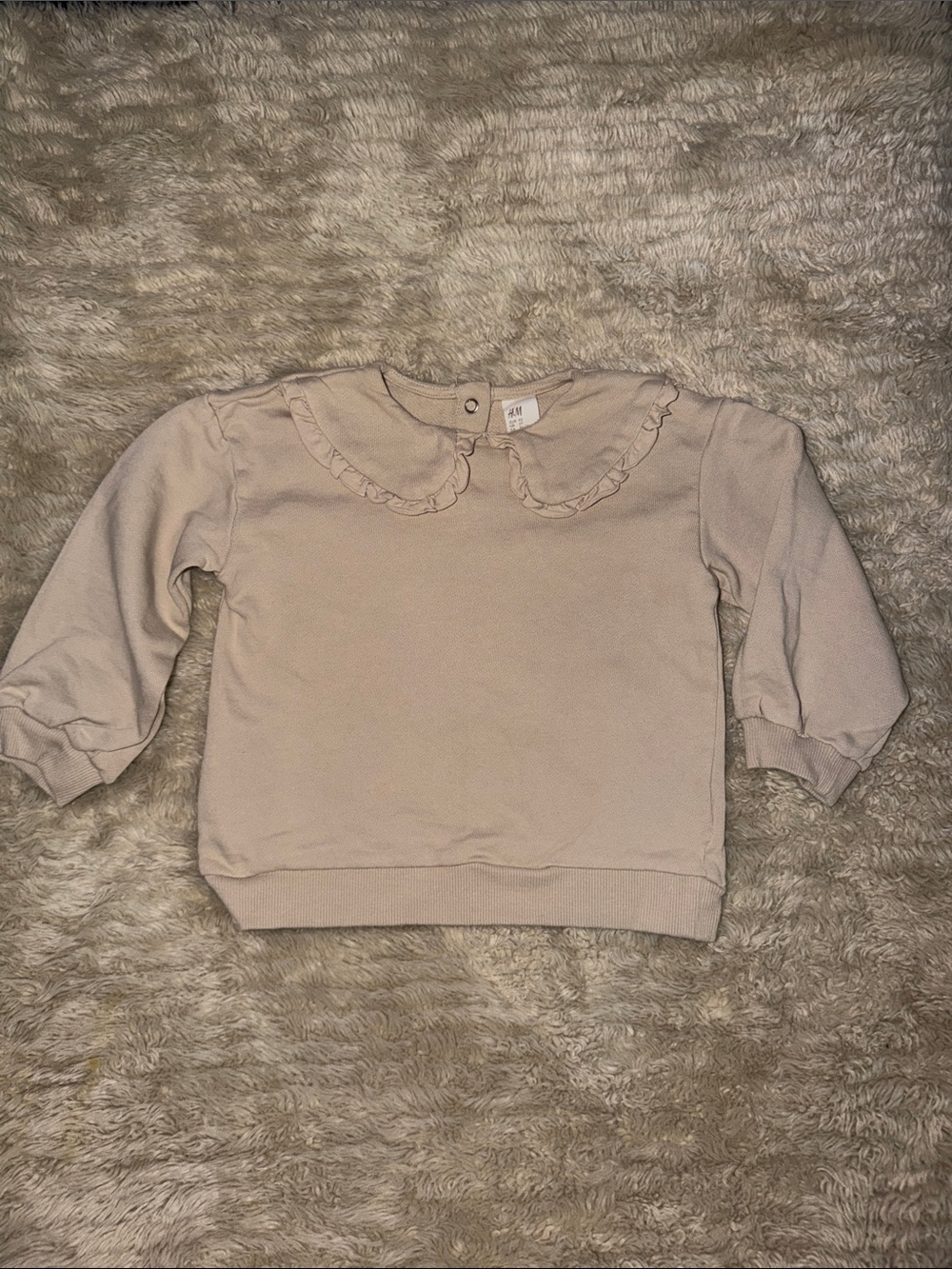 H&M Beige Ruffle Collar Kids Sweatshirt